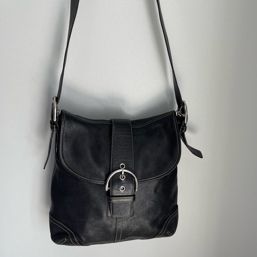 COACH Black Classic Leather Soho Crossbody Bag